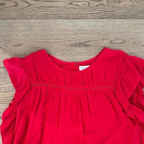Red Ruffled Kids Top - Picture 2 of 4